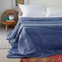 Κουβερλί Reina Stonewashed Jean Melinen Υπέρδιπλo 200x240cm Πολυέστερ