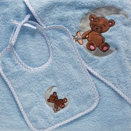 Σαλιάρα Βρεφική Ted Blue Melinen 100% Βαμβάκι