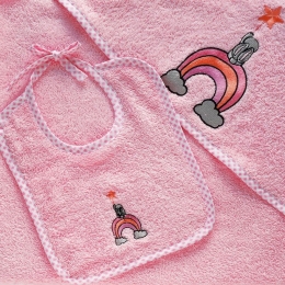 Σαλιάρα Βρεφική Wish Pink Melinen 100% Βαμβάκι