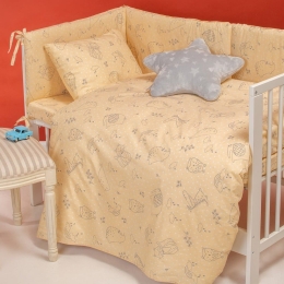 Πάντα Κούνιας Happy Yellow Melinen 40x195cm 100% Βαμβάκι