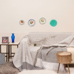 Ριχτάρι Moderna Ecru Melinen Διθέσιο 180x250cm Βαμβάκι-Πολυέστερ