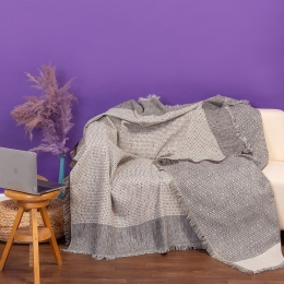 Ριχτάρι Moderna Grey Melinen Πολυθρόνα 180x180cm Βαμβάκι-Πολυέστερ