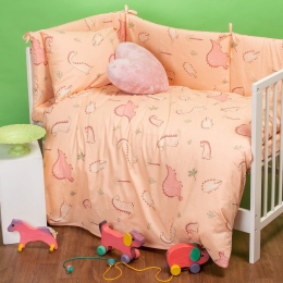 Σεντόνι Βρεφικό Zoo Girl Coral Melinen Κούνιας 120x170cm 100% Βαμβάκι