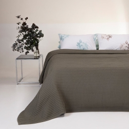 Κουβέρτα Πικέ Patmos Olive Melinen Μονό 170x240cm 100% Βαμβάκι
