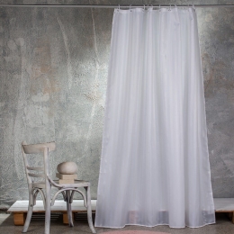 Κουρτίνα Μπάνιου Jacquard White Melinen 180Πx180Υ 180x180cm Πολυέστερ