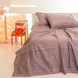 Σεντόνι Stripe Urban Line Με Λάστιχο Apple Melinen King Size 175x232cm 100% Βαμβάκι
