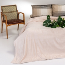 Κουβέρτα Tokyo Fleece Ecru Melinen Μονό 160x220cm Πολυέστερ