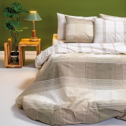 Σεντόνια Torino (Σετ 4τμχ) Khaki Melinen King Size 260x270cm Βαμβάκι-Πολυέστερ