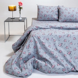 Σεντόνια Φανελένια Ingrid (Σετ 4τμχ) Grey Melinen King Size 260x270cm 100% Βαμβακερή Φανέλα