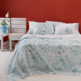 Σεντόνια Porchia (Σετ 4τμχ) Aqua Melinen King Size 260x270cm 100% Βαμβάκι