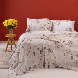 Σεντόνια Porchia (Σετ 4τμχ) Beige Melinen Διπλό 205x270cm 100% Βαμβάκι