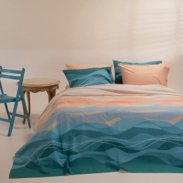 Σεντόνια Shels Με Λάστιχο (Σετ 4τμχ) Petrol Melinen King Size 180x232cm 100% Βαμβάκι