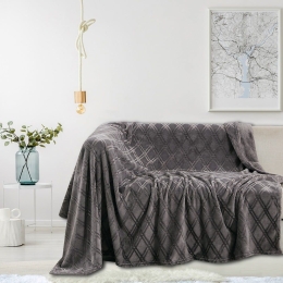 Ριχτάρι Flannel Ollie Grey Melinen Τριθέσιο 170x300cm Πολυέστερ