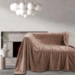 Ριχτάρι Flannel Darby Mocca Melinen Διθέσιο 170x250cm Πολυέστερ