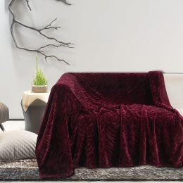Ριχτάρι Flannel Darby Bordo Melinen Τριθέσιο 170x300cm Πολυέστερ