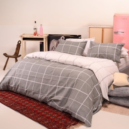 Σεντόνια Noah (Σετ 4τμχ) Grey Melinen Διπλό 205x270cm 100% Βαμβάκι