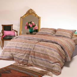 Σεντόνια Φανελένια Sou (Σετ 4τμχ) Olive Melinen Διπλό 205x260cm 100% Βαμβακερή Φανέλα