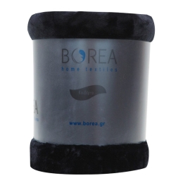 Borea Κουβέρτα Μονόχρωμη K-4 Μονή 150 x 220 cm Μαύρο