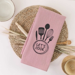 Borea Ποτηρόπανα Κουζίνας Waffle Let's Cook 50 x 70 cm Μπλε