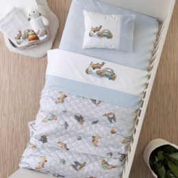 Borea Κουβερλί Κούνιας Toys 110 x 140 cm Σιέλ