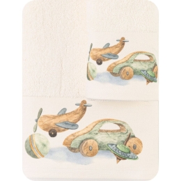 Borea Πετσέτες Σετ 2ΤΜΧ Toys Εκρού 70 x 120 / 30 x 50 cm Εκρού