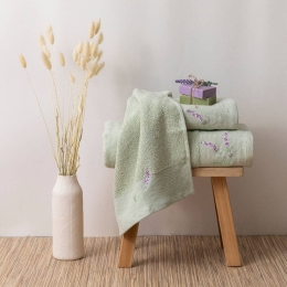 Borea Πετσέτες Σετ 2ΤΜΧ Lavender 50 x 90 / 30 x 50 cm Λευκό