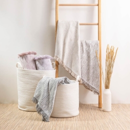 Borea Ριχτάρι Βαμβακερό Πολυθρόνας Boho 180 x 180 cm Σπαγγί