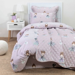 Borea Κουβερλί Σετ Odette Μονό 160 x 220 cm + 50 x 70 cm Λιλά
