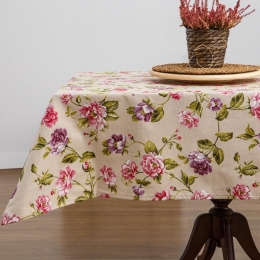 Borea Τραπεζομάντηλο Rosebud 140 x 260 cm Μπεζ-Λιλά
