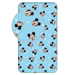 Borea Σεντόνι Βαμβακερό Mickey Μονό Με Λάστιχο 90 x 200 cm + 25 cm Σιέλ