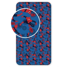 Borea Σεντόνι Βαμβακερό Spiderman Μονό Με Λάστιχο 90 x 200 cm + 25 cm Μπλε