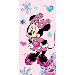 Borea Πετσέτα Θαλάσσης Βαμβακερή Βελούδινη Minnie 320gsm 70 x 140 cm Ροζ