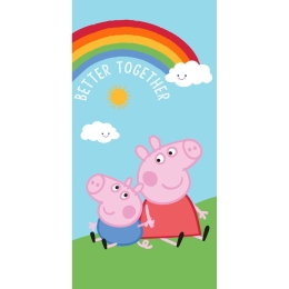 Borea Πετσέτα Θαλάσσης Βαμβακερή Βελούδινη Peppa Pig 320gsm 70 x 140 cm Τυρκουάζ