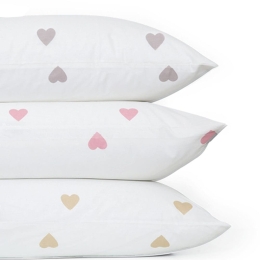 Borea Ζεύγος Μαξιλαροθήκες Mix & Match Hearts (2) 50 x 70 cm Μπεζ