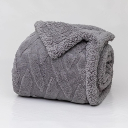 Borea Κουβέρτα Sherpa Callista Υπέρδιπλη 220 x 240 cm Γκρι