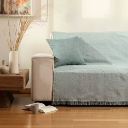 Borea Ριχτάρι Βαμβακερό Διθέσιο Aztek 180 x 250 cm Πετρόλ