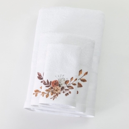 Borea Πετσέτες Σετ 3ΤΜΧ Sienna 70 x 140 / 50 x 90 / 30 x 50 cm Λευκό