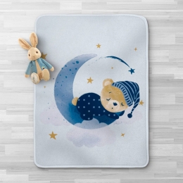 Borea Κουβέρτα Κούνιας Sleeping Bear Μπλε 100 x 140 cm Μπλε
