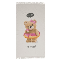 Borea Πετσέτα Παρεό So Sweet 90 x 160 cm Γκρι