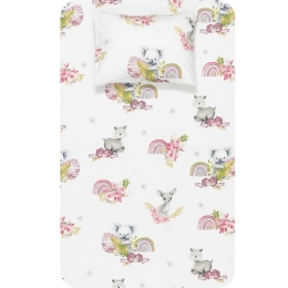 Borea Σεντόνι Σετ 2ΤΜΧ Bambi Μονό 160 x 240 cm + 50 x 70 cm Ροζέ