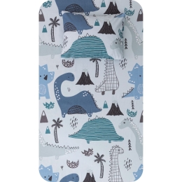 Borea Σεντόνι Σετ 2ΤΜΧ Dinosaurs Μονό 160 x 240 cm + 50 x 70 cm Βεραμάν