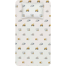 Borea Σεντόνι Σετ 2ΤΜΧ Γερανός Μονό 160 x 240 cm + 50 x 70 cm Λευκό