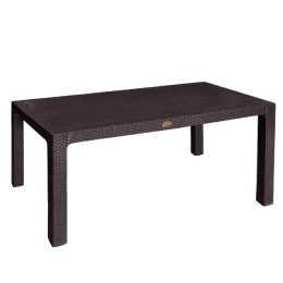 Bonsai Home Τραπέζι Rattan PP 90x150x75 Καφέ