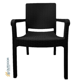 Bonsai Home Πολυθρόνα Rattan PP 58x55x87εκ Μαύρο