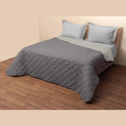 Bonsai Home Κουβερλί Δίχρωμο Υπέρδιπλο 220x240 με Ανάγλυφο Φλοράλ Γκρι/Σκούρο Γκρι