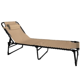 Bonsai Home Ξαπλώστρα Θαλάσσης Πτυσσόμενη 190x60x33 Μεταλλική Μπεζ