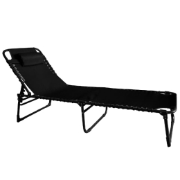 Bonsai Home Ξαπλώστρα Θαλάσσης Πτυσσόμενη 190x60x33 Μεταλλική Μαύρο
