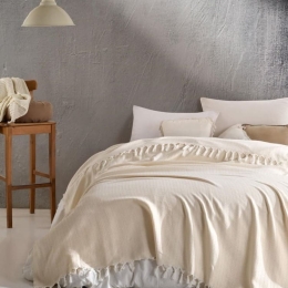 Bonsai Home Κουβέρτα Πικέ - Ριχτάρι Διπλή 200x230 - Pamukoren Κρέμ