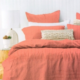 Ariete Casa Σετ Παπλωματοθήκη Βαμβακοσατέν 250 TC King Size 240×260 – Lux Home Ροδακινί