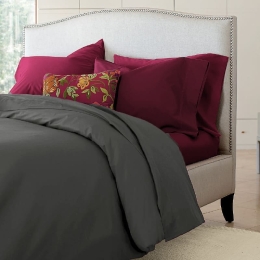 Ariete Casa Σετ Παπλωματοθήκη Βαμβακερή Περκάλι 250 TC King Size 240×260 - Homeport Ανθρακί / Μπορντώ